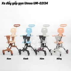 Xe Đẩy 2 Chiều, Gấp Gọn Umoo Um-02134, Có Mái Che, Đệm Lót Cho Bé Đi Dạo, Dã Ngoại, Mang Lên Máy Bay Du Lịch