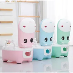 [TẶNG CỌ VỆ SINH] Bô Hà Mã Vệ Sinh Trẻ Em Cao Cấp Cho Bé Từ 1-5 Tuổi, Có Chỗ Dựa Và Khay Tiện Dụng, Nhựa Cứng Cáp