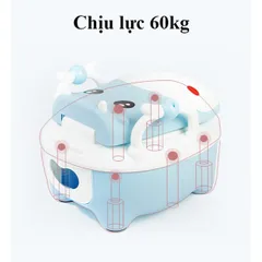 [TẶNG CỌ VỆ SINH] Bô Hà Mã Vệ Sinh Trẻ Em Cao Cấp Cho Bé Từ 1-5 Tuổi, Có Chỗ Dựa Và Khay Tiện Dụng, Nhựa Cứng Cáp
