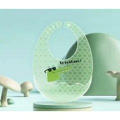 Yếm Silicon Có Máng Cách Điệu Hình Trứng, Co Giãn Tốt, Gọn Nhẹ Giá Rẻ Dùng Cho Bé Ăn Dặm