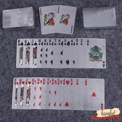 Bộ Bài Poker Mạ Nhũ Bạc Cao Cấp - 54 Lá Nhựa Dẻo Chống Nước, Chống Gãy - Quà Tặng Sang Trọng cho Người Yêu Thích Chơi Bài