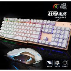 Combo Bàn Phím Chuột Gaming EWEADN K006 (Trắng) Giả Cơ LED 7 Màu RGB - Chống Nước Cho PC và Laptop, Phụ Kiện Chơi Game Chất Lượng Cao