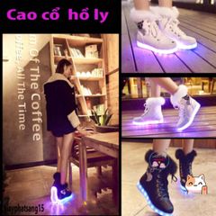 Giày Cao Cổ LED Hồ Ly Thể Thao - 8 Chế Độ Đổi Màu Nhiều Màu Sắc, Giày Phát Sáng Hàn Quốc Dành Cho Cặp Đôi Mùa Hè