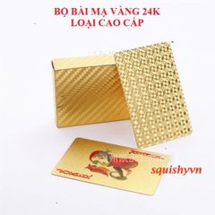 Bộ Bài Tây Chống Thấm Nước 24k - Tú Lơ Khơ Mạ Vàng Sang Trọng, Quân Bài Tài Lộc Đem May Mắn Cho Mỗi Ngôi Nhà