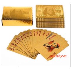 Bộ Bài Tây Chống Thấm Nước 24k - Tú Lơ Khơ Mạ Vàng Sang Trọng, Quân Bài Tài Lộc Đem May Mắn Cho Mỗi Ngôi Nhà