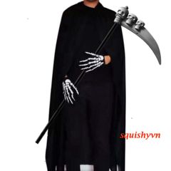 Bộ Trang Phục Thần Chết Kinh Dị Halloween - Bộ 3 Miếng với Áo Choàng, Găng Tay & Mũ Trùm Đầu Cho Tiệc Hóa Trang, Cosplay, Trick or Treat