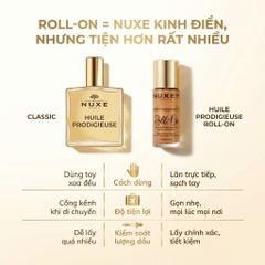 Dầu Dưỡng Nhũ Vàng NUXE Huile Prodigieuse OR Roll-On 60ml - Dưỡng Sáng Da, Mềm Mịn, Chiết Xuất Thiên Nhiên, Dạng Lăn Tiện Lợi