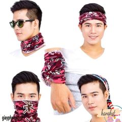 Khăn Đa Năng Chống Nắng Thời Trang - Vải Cotton Mềm Mại Cho Đi Phượt Xe Máy, Nhiều Màu Sắc Ngẫu Nhiên, Dành Cho Nam Nữ