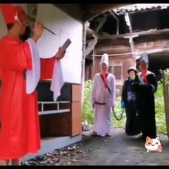 Bộ Trang Phục Cương Thi Bạch Vô Thường Halloween - Áo Choàng Thầy Pháp Sư, Mặt Nạ & Tóc Giả, Lễ Hội Hóa Trang Kinh Dị