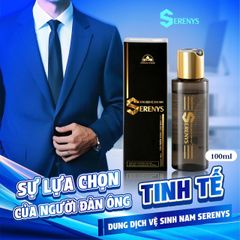 Dung dịch vệ sinh nam Serenys 100ml - Giữ gìn sự sạch sẽ và tự tin mỗi ngày, hỗ trợ sức khỏe sinh sản nam giới.