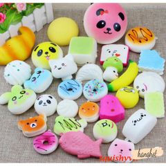 Bộ 30 Móc Khóa Dẻo Squishy Hình Đáng Yêu - Đồ Chơi Giải Tỏa Căng Thẳng, Gói Quà Mát Mẻ, Kích Thước 4-7cm