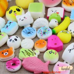 Bộ 30 Móc Khóa Dẻo Squishy Hình Đáng Yêu - Đồ Chơi Giải Tỏa Căng Thẳng, Gói Quà Mát Mẻ, Kích Thước 4-7cm