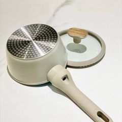 Quánh có nắp Berlinger Haus 16cm màu kem – Chống dính TitanPro, Đáy Turbo, Nắp kính tiện lợi, An toàn, Dễ vệ sinh