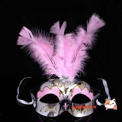 Mặt Nạ Hóa Trang Công Chúa Nửa Mặt Lông Vũ Rực Rỡ - Phụ Kiện Thời Trang Cho Mardi Gras, Halloween, Tiệc Tùng