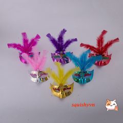Mặt Nạ Hóa Trang Công Chúa Nửa Mặt Lông Vũ Rực Rỡ - Phụ Kiện Thời Trang Cho Mardi Gras, Halloween, Tiệc Tùng
