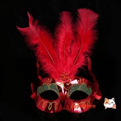 Mặt Nạ Hóa Trang Công Chúa Nửa Mặt Lông Vũ Rực Rỡ - Phụ Kiện Thời Trang Cho Mardi Gras, Halloween, Tiệc Tùng