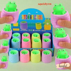 Bánh bao Squishy Mochi hình ếch ngộ nghĩnh - Đồ chơi giảm stress mềm mại an toàn cho trẻ em từ 5 tuổi trở lên