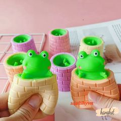 Bánh bao Squishy Mochi hình ếch ngộ nghĩnh - Đồ chơi giảm stress mềm mại an toàn cho trẻ em từ 5 tuổi trở lên