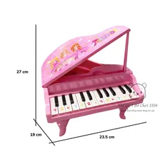 Đàn Piano Đồ Chơi Mini Công Chúa Màu Hồng 24 Phím Có Đèn Nhạc - Quà Tặng Hoàn Hảo Cho Bé Gái Phát Triển Âm Nhạc và Sáng Tạo