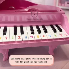 Đàn Piano Đồ Chơi Mini Công Chúa Màu Hồng 24 Phím Có Đèn Nhạc - Quà Tặng Hoàn Hảo Cho Bé Gái Phát Triển Âm Nhạc và Sáng Tạo