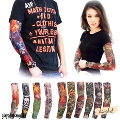 Găng Tay Tạm Thời In Hình Xăm 3D Chống UV - Phụ Kiện Thời Trang Unisex Cho Tiệc, Ngoài Trời Và Thể Thao