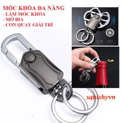 Khóa Chìa Inox Đa Năng - Mở Bia và Con Quay 360 Độ Sang Trọng, Quà Tặng Độc Đáo cho Bạn Bè và Người Thân