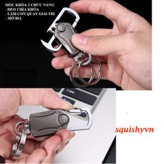 Khóa Chìa Inox Đa Năng - Mở Bia và Con Quay 360 Độ Sang Trọng, Quà Tặng Độc Đáo cho Bạn Bè và Người Thân