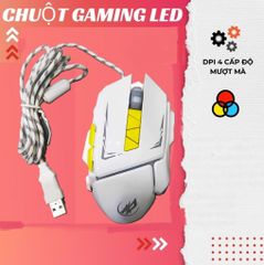 Chuột Gaming Có Dây WAR WOLF T8 - Chống Ồn, Đèn LED, DPI 3500 Cho Game Thủ - Thiết Kế Công Thái Học và Độ Bền Cao