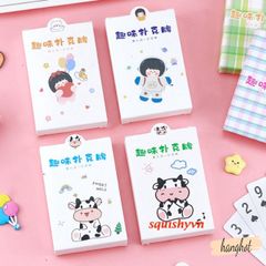 Bộ Bài Tây 52 Lá Cute - Thiết Kế Phi Hành Gia và Bò Sữa Dễ Thương, Chất Liệu Giấy Chống Nước, Quà Tặng Đáng Yêu cho Fan Anime