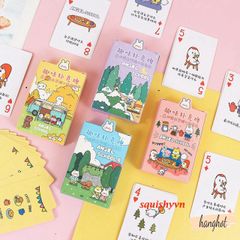 Bộ Bài Tây 52 Lá Cute - Thiết Kế Phi Hành Gia và Bò Sữa Dễ Thương, Chất Liệu Giấy Chống Nước, Quà Tặng Đáng Yêu cho Fan Anime