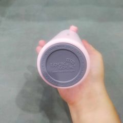 Bình Giữ Nhiệt LocknLock Wannabe One Touch 450ml Màu Hồng In Logo VTV - Nắp Bật Tiện Lợi, Giữ Nhiệt Nóng Lạnh Tối Ưu