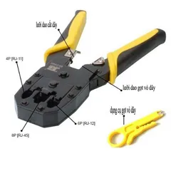 Kìm Bấm Mạng Bosi Chính Hãng RJ45/RJ11 - Thép Không Gỉ, Thiết Kế Tiện Dụng, Dễ Sử Dụng, Chất Lượng Cao