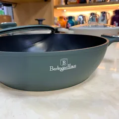 Nồi Chảo 2 Quai Cầm Có Nắp Berlinger Haus BH/8163 28cm Xanh Lá - Chất Liệu Chống Dính và Đáy Cảm Ứng Turbo