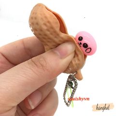 Móc Khóa Dễ Thương Hạt Đậu Phộng - Giải Tỏa Căng Thẳng, Chất Liệu PVC, Thiết Kế Ngộ Nghĩnh, Lựa Chọn 1-10 Chiếc