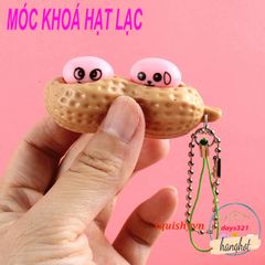 Móc Khóa Dễ Thương Hạt Đậu Phộng - Giải Tỏa Căng Thẳng, Chất Liệu PVC, Thiết Kế Ngộ Nghĩnh, Lựa Chọn 1-10 Chiếc