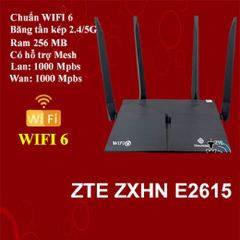 Bộ Phát Wifi6 ZTE E2615 chuẩn AX1800Mbps - Router MESH 2 Băng Tần WiFi Xuyên Tường, Hàng Chính Hãng (Cũ) - Bảo Hành 3 Tháng