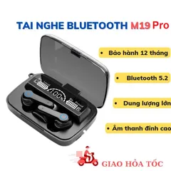 Tai Nghe Bluetooth M19 Pro Nhét Tai Không Dây Chính Hãng Chống Nước IPX7, Cảm Ứng, Chống Ồn, Âm Bass Mạnh, Pin Trâu