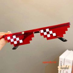 Kính Mát Thug Life Đen Hồng Xanh - Kính Râm Phong Cách Siêu Ngầu Cho Nam Nữ & Trẻ Em - Phụ Kiện Dự Tiệc Minecraft