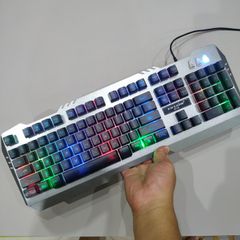 Combo Bàn Phím Chuột Gaming EWEADN K005 Đen, Giả Cơ LED 7 Màu, Chống Nước - Dành Cho Gamer và Nhân Viên Văn Phòng