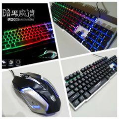 Combo Bàn Phím Chuột Gaming EWEADN K006 Đen - Giả Cơ LED RGB 7 Màu Chống Nước - Phụ Kiện Hoàn Hảo Cho Game Thủ và Văn Phòng