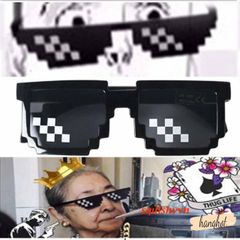 Kính Thug Life 6 Chấm - Mẫu Hot Trend 2023, Kính Mát Chụp Ảnh Nhóm Siêu Ngầu, Phong Cách Côn Đồ 8BIT Nam Nữ