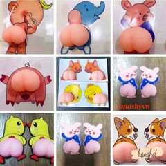 Bộ 2 Hình Dán Silicon Mông Đào 3D - Squishy Trang Trí Điện Thoại Giảm Stress, Dễ Dùng, Độc Đáo