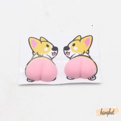 Bộ 2 Hình Dán Silicon Mông Đào 3D - Squishy Trang Trí Điện Thoại Giảm Stress, Dễ Dùng, Độc Đáo