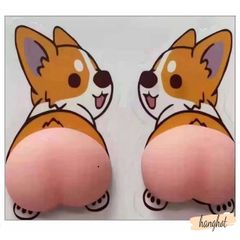 Bộ 2 Hình Dán Silicon Mông Đào 3D - Squishy Trang Trí Điện Thoại Giảm Stress, Dễ Dùng, Độc Đáo