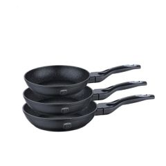 Bộ 3 Chảo Chống Dính Berlinger Haus BH/6158F - Black Rose Collection, Kích Thước 20-24-28cm, Bền Bỉ và Tiết Kiệm Năng Lượng