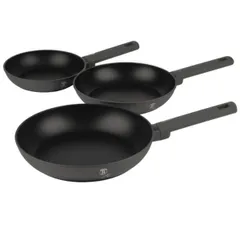 Bộ 3 Chảo Berlinger Haus Antracit 20/24/28cm - Chảo Chống Dính TitanPro Đa Năng, Phù Hợp Mọi Loại Bếp