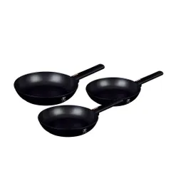 Bộ 3 chảo BERLINGER HAUS BH/7095N - Black Rose Collection, Đa Năng 20-24-28cm, Chảo Chống Dính TitanPro Bền Bỉ, Phù Hợp Với Mọi Loại Bếp