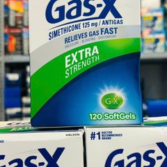 Viên uống Gas-X Extra Strength 120 viên - Giảm đầy hơi, khó tiêu nhanh chóng và hiệu quả, hỗ trợ tiêu hóa an toàn cho người lớn và trẻ em trên 11 tuổi.
