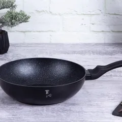 Chảo Sâu Lòng Berlinger Haus BH/1638N - 28cm, Chống Dính 3 Lớp, An Toàn Cho Sức Khỏe, Dùng Được Cho Bếp Từ, Màu Đen & Hồng Vàng