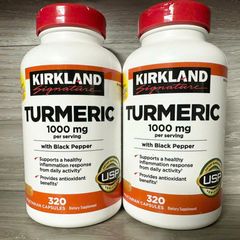 Viên Uống Tinh Chất Nghệ Tiêu Đen Kirkland Signature Turmeric 1000MG 320 Viên - Hỗ Trợ Sức Khỏe Chống Oxy Hóa và Tiêu Hóa